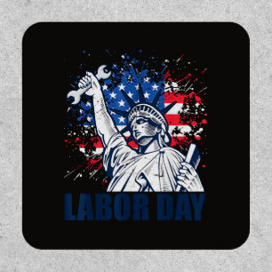Funny Statue Of Liberty USA Flag Labor Day Patriot Patch