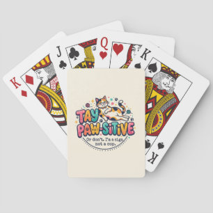 Funny Stay Paw-sitive Cat Lover Gift Poker Cards