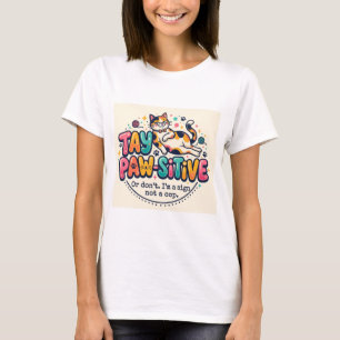 Funny Stay Paw-sitive Cat Lover Gift  T-Shirt