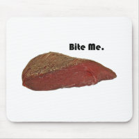 Funny Steak Cartoon, “Bite Me” Meat Pun Design