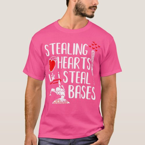 Funny Stealing Hearts Bases Softball Baseball  T_Shirt