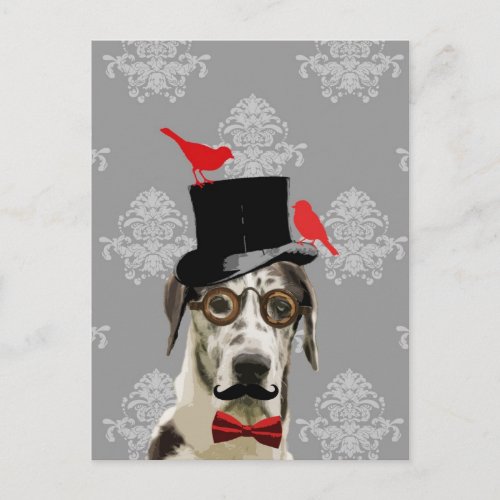Funny steampunk dog postcard