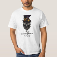 Funny Steampunk Owl T-shirt at Zazzle