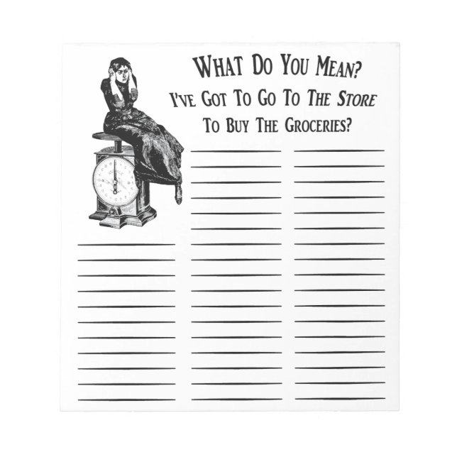 Funny Steampunk Shopping Grocery List Notepad (Front)