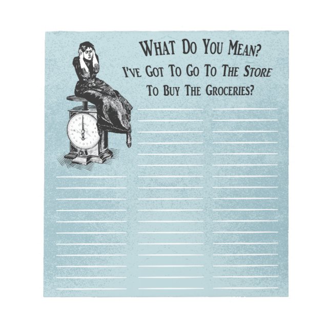 Funny Steampunk Shopping List Notepad (Front)