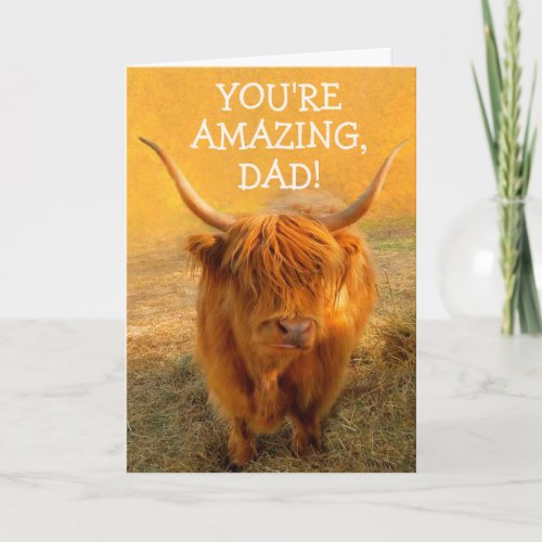 Funny Steer For Dad Birthday Card