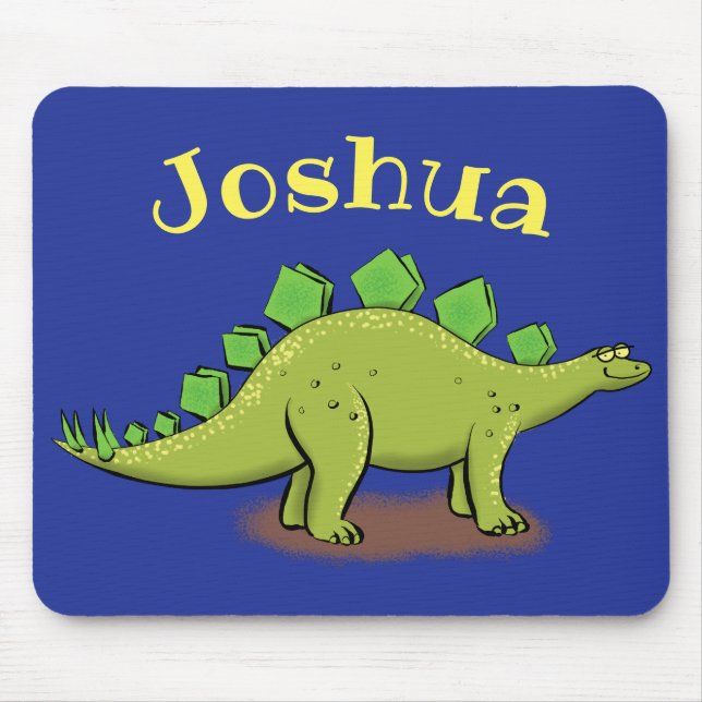 Funny stegosaurus cartoon dinosaur mouse mouse pad (Front)