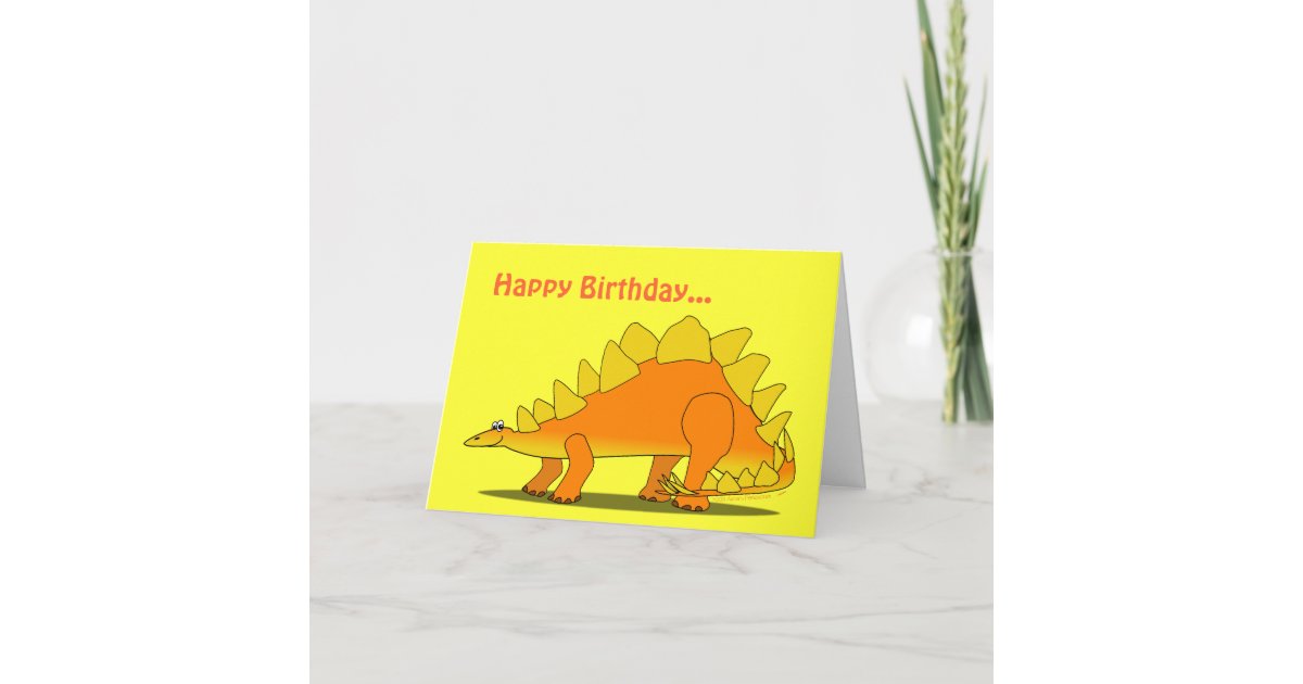 Funny Stegosaurus Dinosaur Birthday Card Template Zazzle