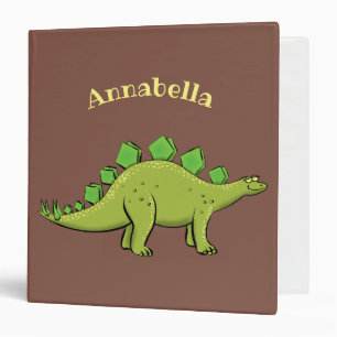 Funny stegosaurus dinosaur cartoon 3 ring binder