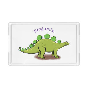 Funny stegosaurus dinosaur cartoon acrylic tray