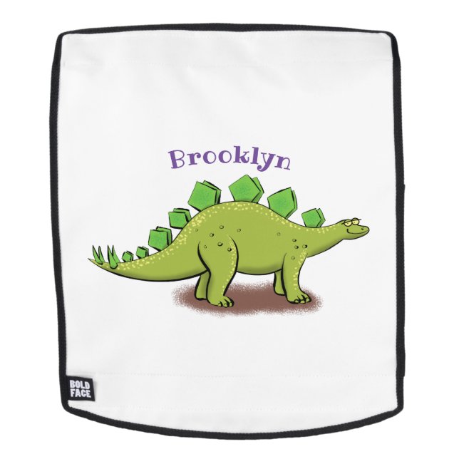 Funny stegosaurus dinosaur cartoon backpack (Removable Face)