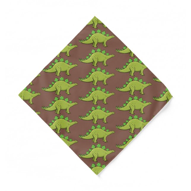 Funny stegosaurus dinosaur cartoon bandana (Front)