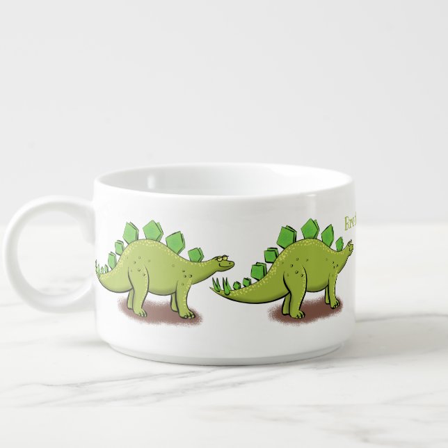Funny stegosaurus dinosaur cartoon bowl (Right)