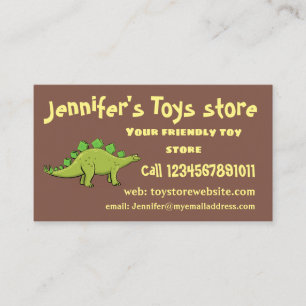 Funny stegosaurus dinosaur cartoon business card