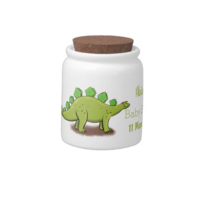 Funny stegosaurus dinosaur cartoon candy jar (Left)