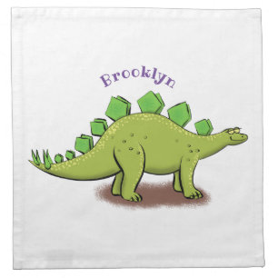 Funny stegosaurus dinosaur cartoon cloth napkin