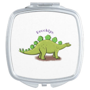 Funny stegosaurus dinosaur cartoon compact mirror