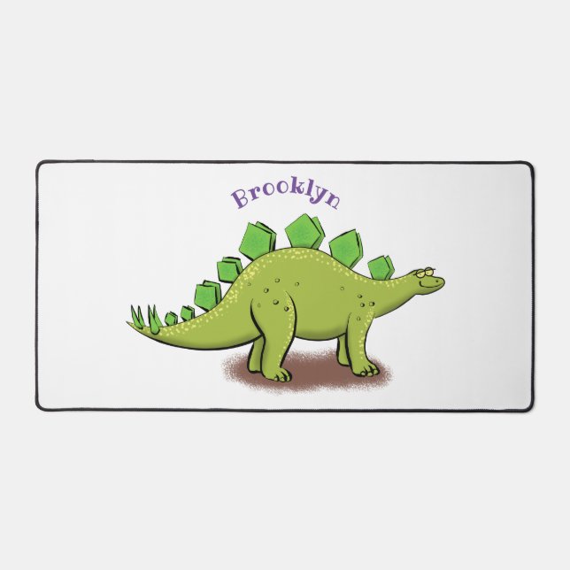 Funny stegosaurus dinosaur cartoon desk mat (Front)