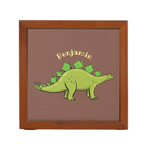 Funny stegosaurus dinosaur cartoon desk organizer