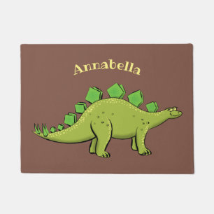 Funny stegosaurus dinosaur cartoon doormat