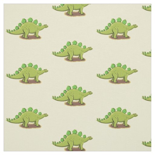 Funny stegosaurus dinosaur cartoon fabric