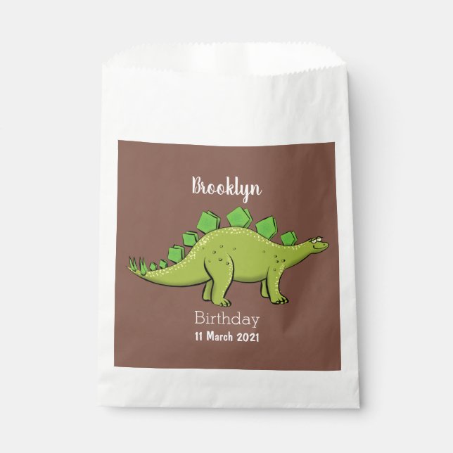 Funny stegosaurus dinosaur cartoon favor bag (Front)