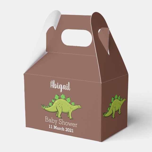 Funny stegosaurus dinosaur cartoon  favor boxes (Front Side)