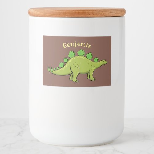 Funny stegosaurus dinosaur cartoon food label