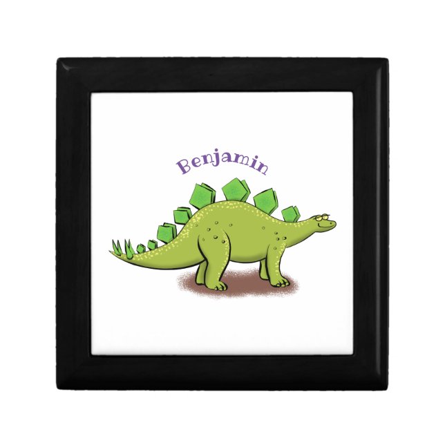 Funny stegosaurus dinosaur cartoon gift box (Front)