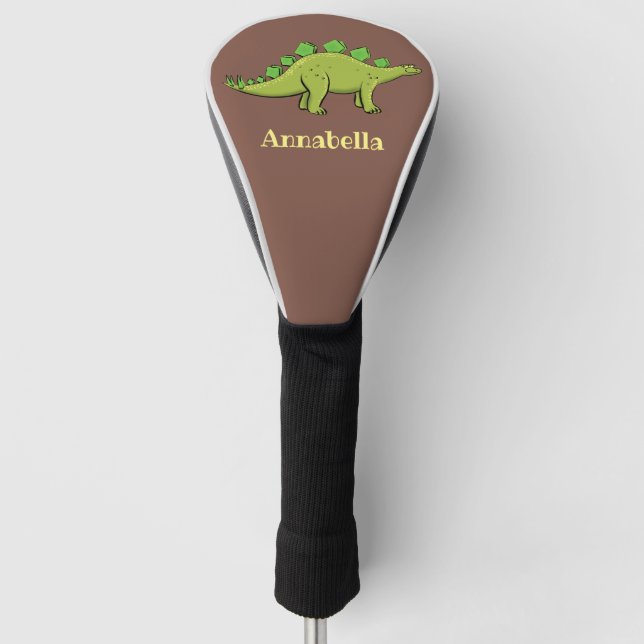 Funny stegosaurus dinosaur cartoon golf head cover (Front)