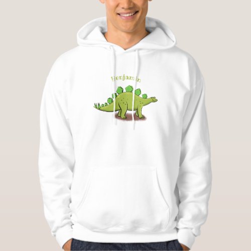 Funny stegosaurus dinosaur cartoon hoodie
