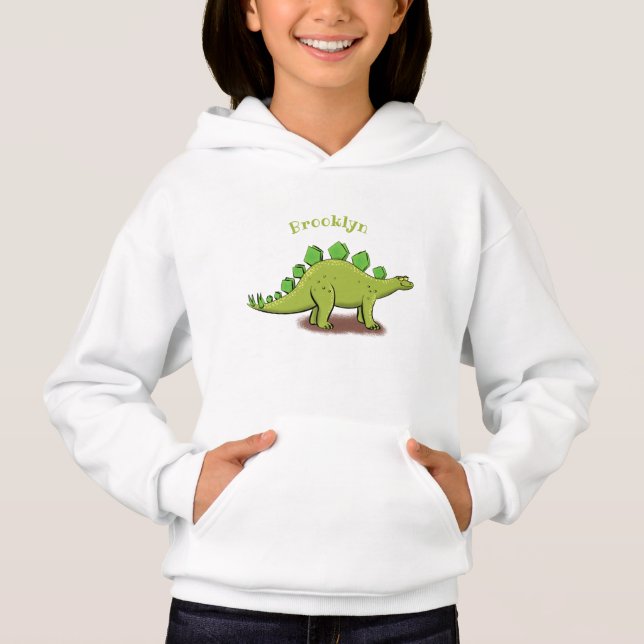 Funny stegosaurus dinosaur cartoon hoodie (Front)