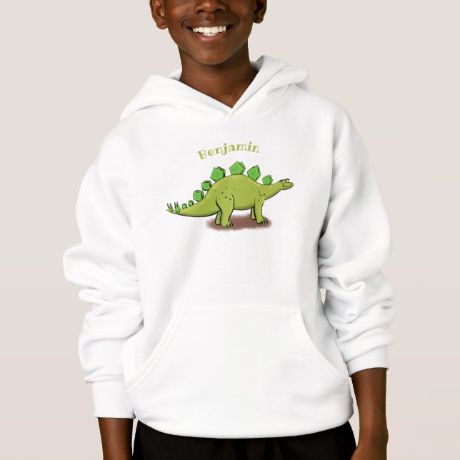 Funny stegosaurus dinosaur cartoon hoodie (Front)