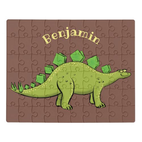 Funny stegosaurus dinosaur cartoon jigsaw puzzle
