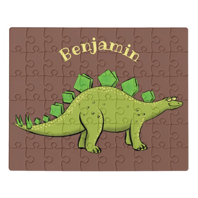Funny stegosaurus dinosaur cartoon jigsaw puzzle (Puzzle Horizontal)
