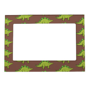 Funny stegosaurus dinosaur cartoon magnetic frame