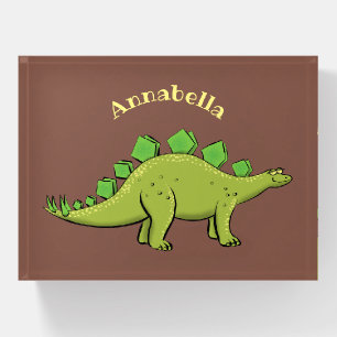 Funny stegosaurus dinosaur cartoon paperweight