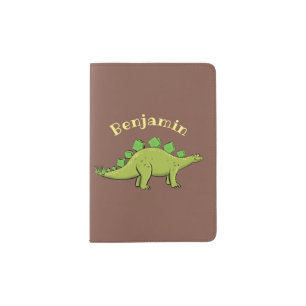 Funny stegosaurus dinosaur cartoon passport holder