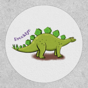 Funny stegosaurus dinosaur cartoon patch