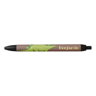 Funny stegosaurus dinosaur cartoon pen