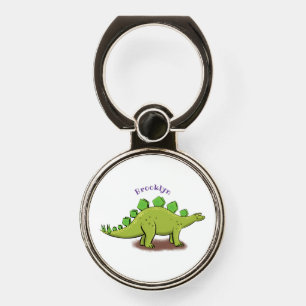 Funny stegosaurus dinosaur cartoon phone ring stand