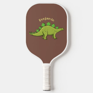 Funny stegosaurus dinosaur cartoon  pickleball paddle