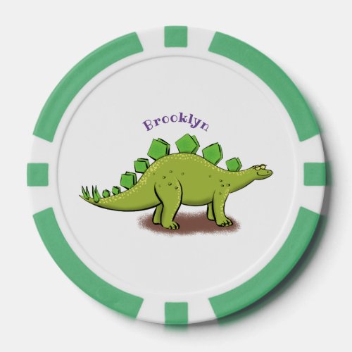 Funny stegosaurus dinosaur cartoon poker chips