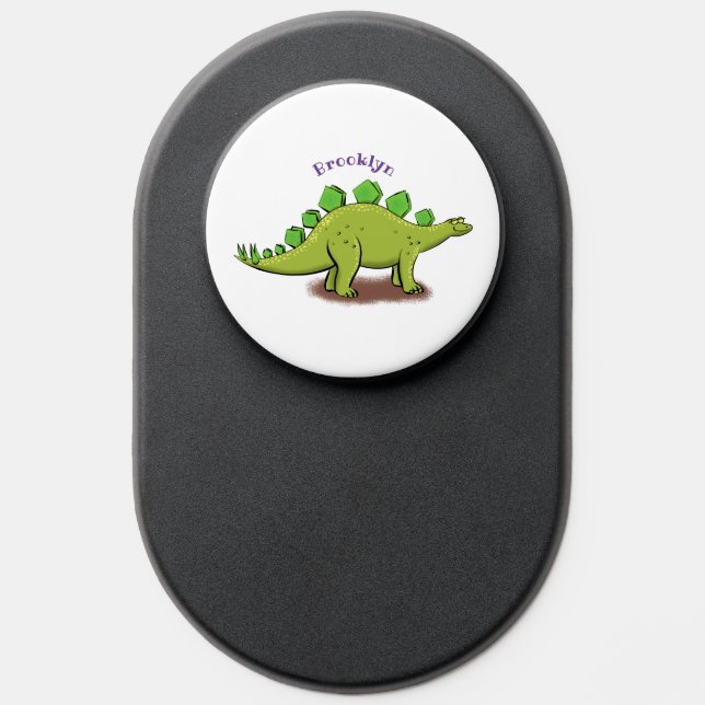 Funny stegosaurus dinosaur cartoon PopSocket (Popsocket)