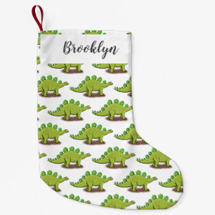 Funny stegosaurus dinosaur cartoon small christmas stocking
