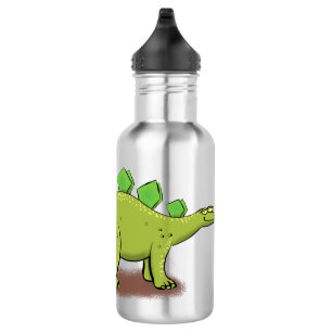 Funny stegosaurus dinosaur cartoon stainless steel water bottle