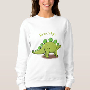 Funny stegosaurus dinosaur cartoon sweatshirt