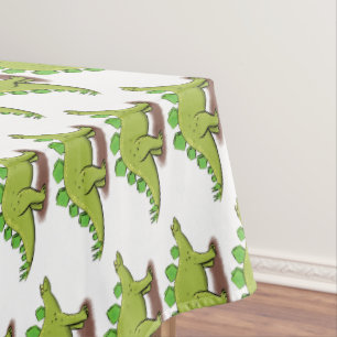 Funny stegosaurus dinosaur cartoon tablecloth