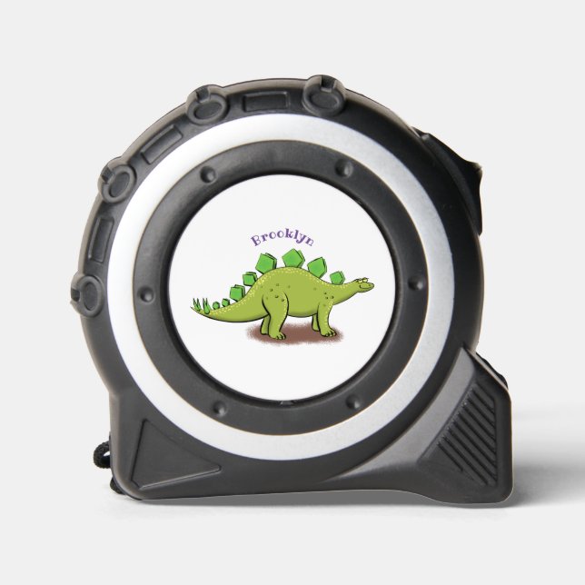 Funny stegosaurus dinosaur cartoon tape measure (Front)