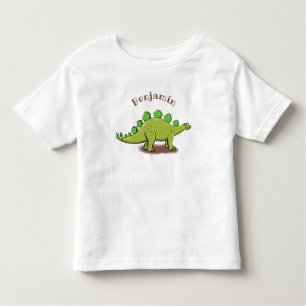 Funny stegosaurus dinosaur cartoon toddler t-shirt